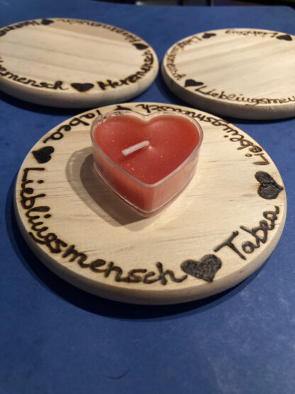 Schöne, aus eigener Hand beschriftete Glasuntersetzer/ Tassenuntersetzer - personalisiert möglich – Bild 4