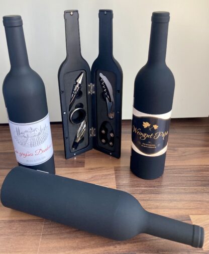 Weinset - Sommelier - Korkenzieher, Flaschenöffner... verpackt in Form einer Weinflasche – Bild 5