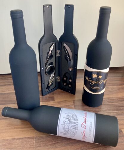 Weinset - Sommelier - Korkenzieher, Flaschenöffner... verpackt in Form einer Weinflasche – Bild 6