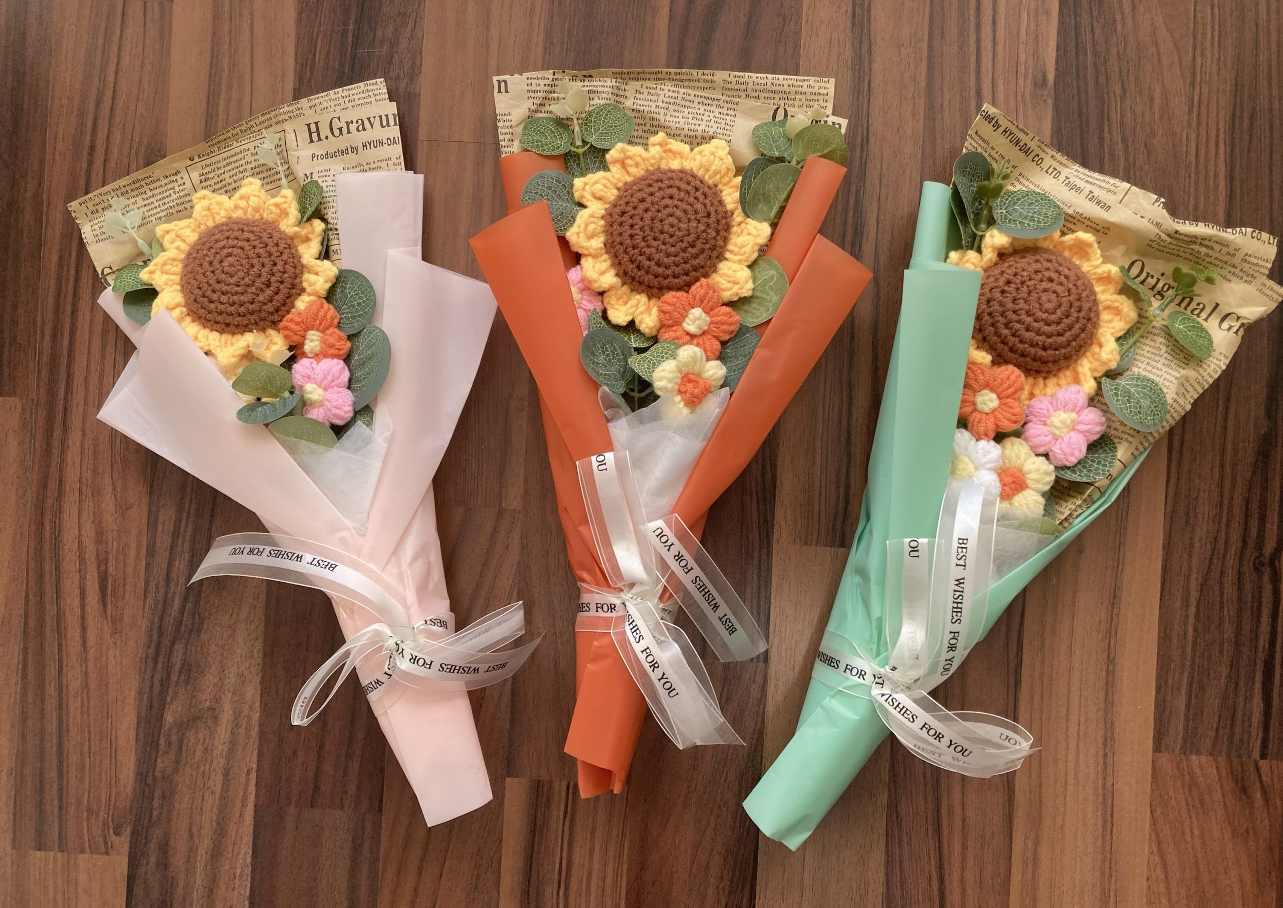 gehäkelte Sonnenblume